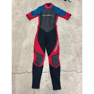 ONeill Wetsuit Full Suit Red Black Blue Neoprene Youth Size L 611515